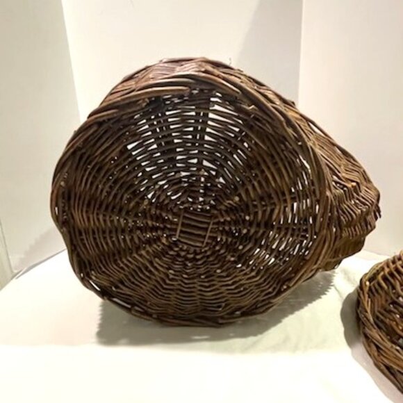 Vintage Wicker Twig Basket Vegetable Storage Hopper w/Lid - Picture 7 of 9